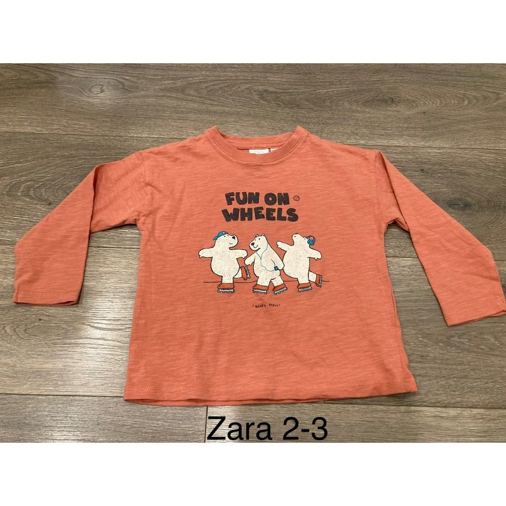 EUC Zara toddler boys 2-3 Fun on Wheels long sleeve tshirt